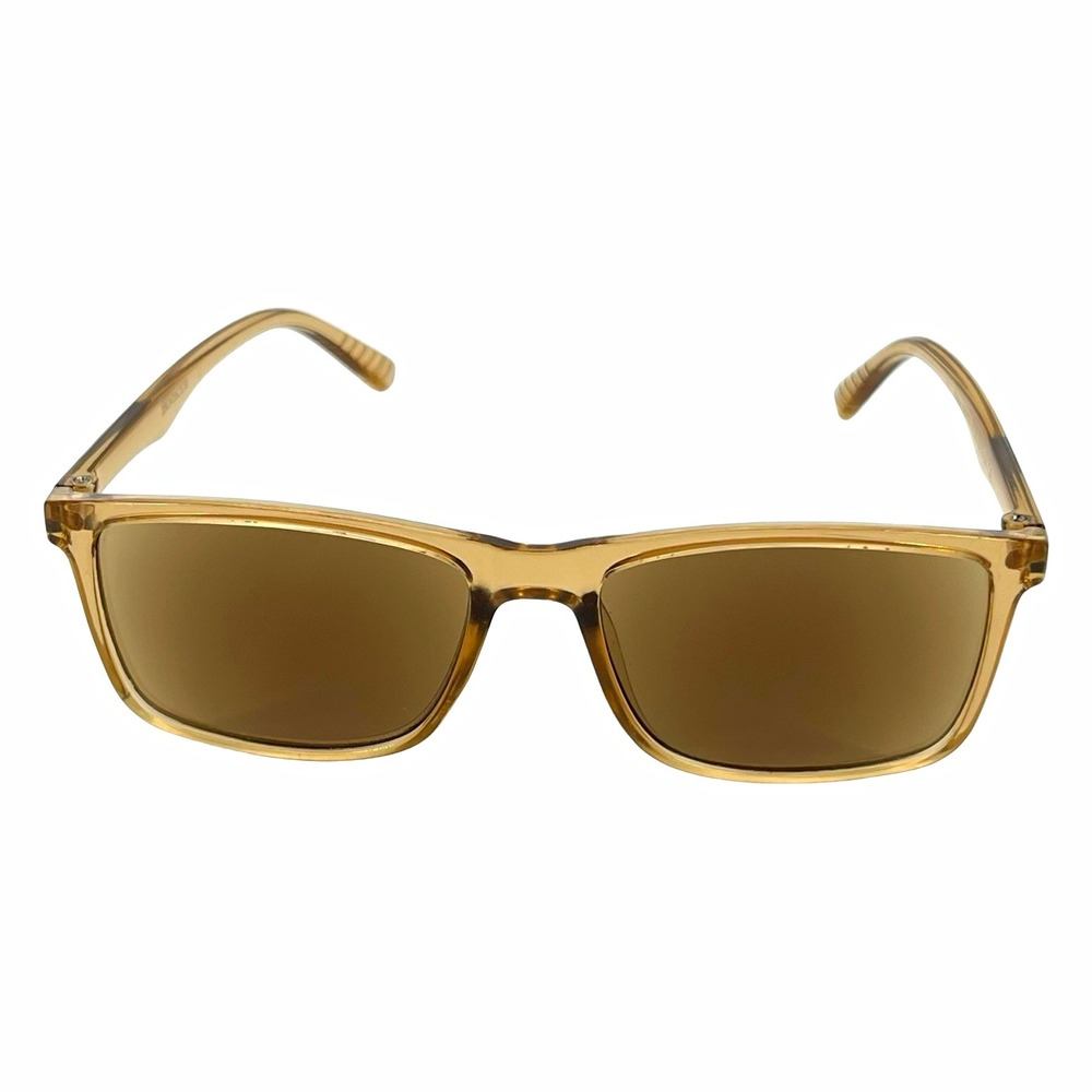 Booker Peter CRYTN +1.50 Reading Sunglasses Amber Brown Rectangular Retro Y2K